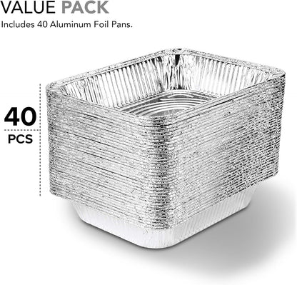 Stock Your Home Aluminum Pans 9x13 Disposable Foil Pans (30 Pack) - Half Size Steam Table Deep Trays - Tin Foil Pans Great for Cooking, Heating, Storing, Prepping Food