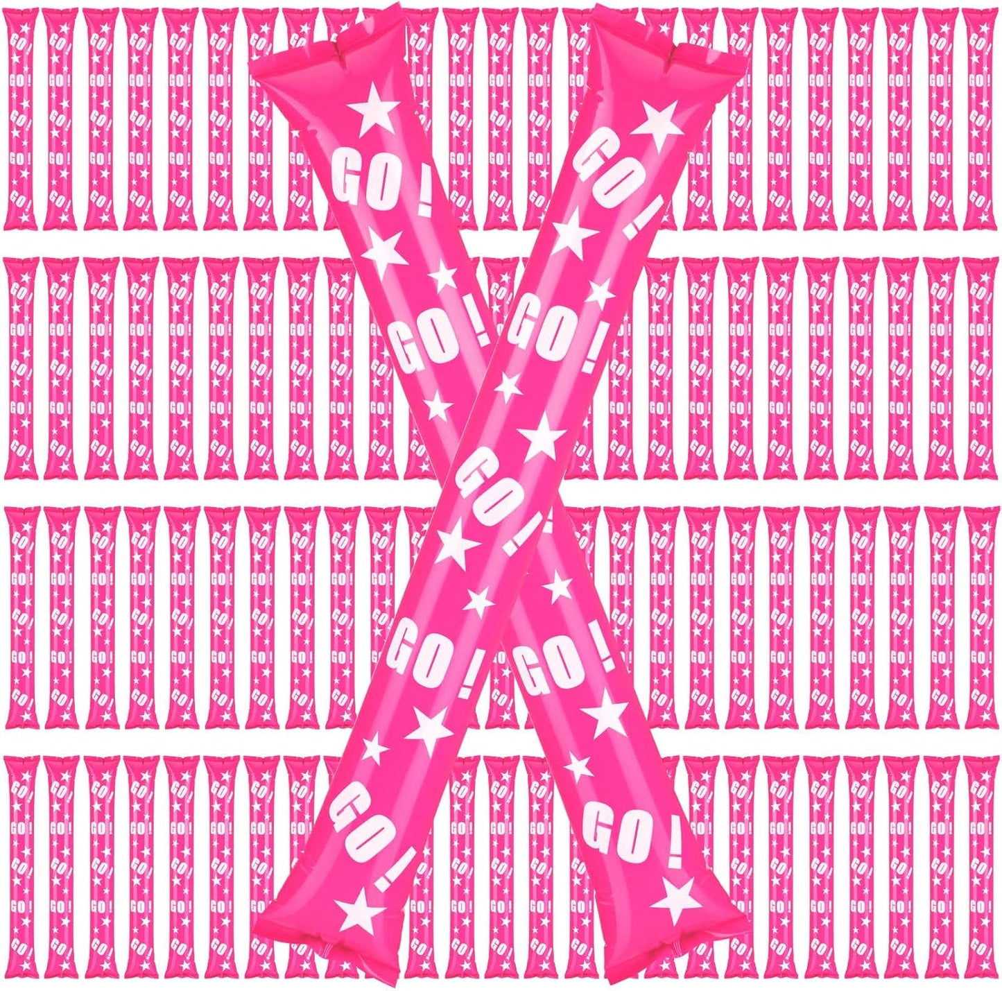 Hungdao 100 Pcs Thunder Sticks Spirit Boom Sticks Cheerleading Football Noise Makers Inflatable Noisemakers for Party Dance Basketball Sporting Event