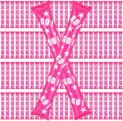 Hungdao 100 Pcs Thunder Sticks Spirit Boom Sticks Cheerleading Football Noise Makers Inflatable Noisemakers for Party Dance Basketball Sporting Event