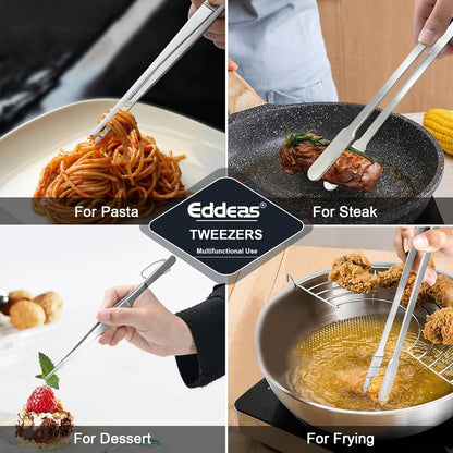 EDDEAS 12 PCS Small Serving Tongs, 4.3" Mini Gold Tongs, Gold Kitchen Tongs for Serving Food, Coffee Bar, Tea Party, Desserts Party and Ice Bucket