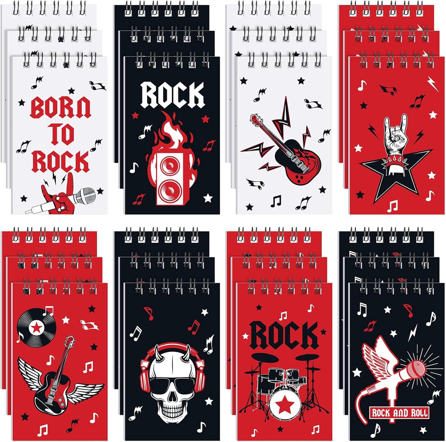 Eaasty 24 Packs Mini Cartoon Animation Party Favors Notebooks Red Cartoon Game Party Notepads Set Anime Themed Spiral Pocket Notepads for Boys Girls Classroom Birthday Office Party Favors