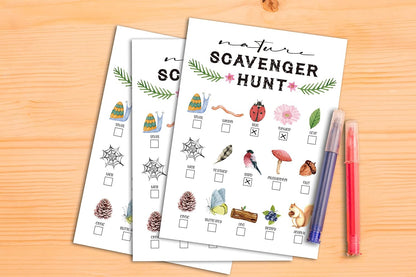 Scavenger Hunt Game - Outdoor Nature & Park Hunt Clues Cards - Travel & Camping Party Games Supplies Activities (01)