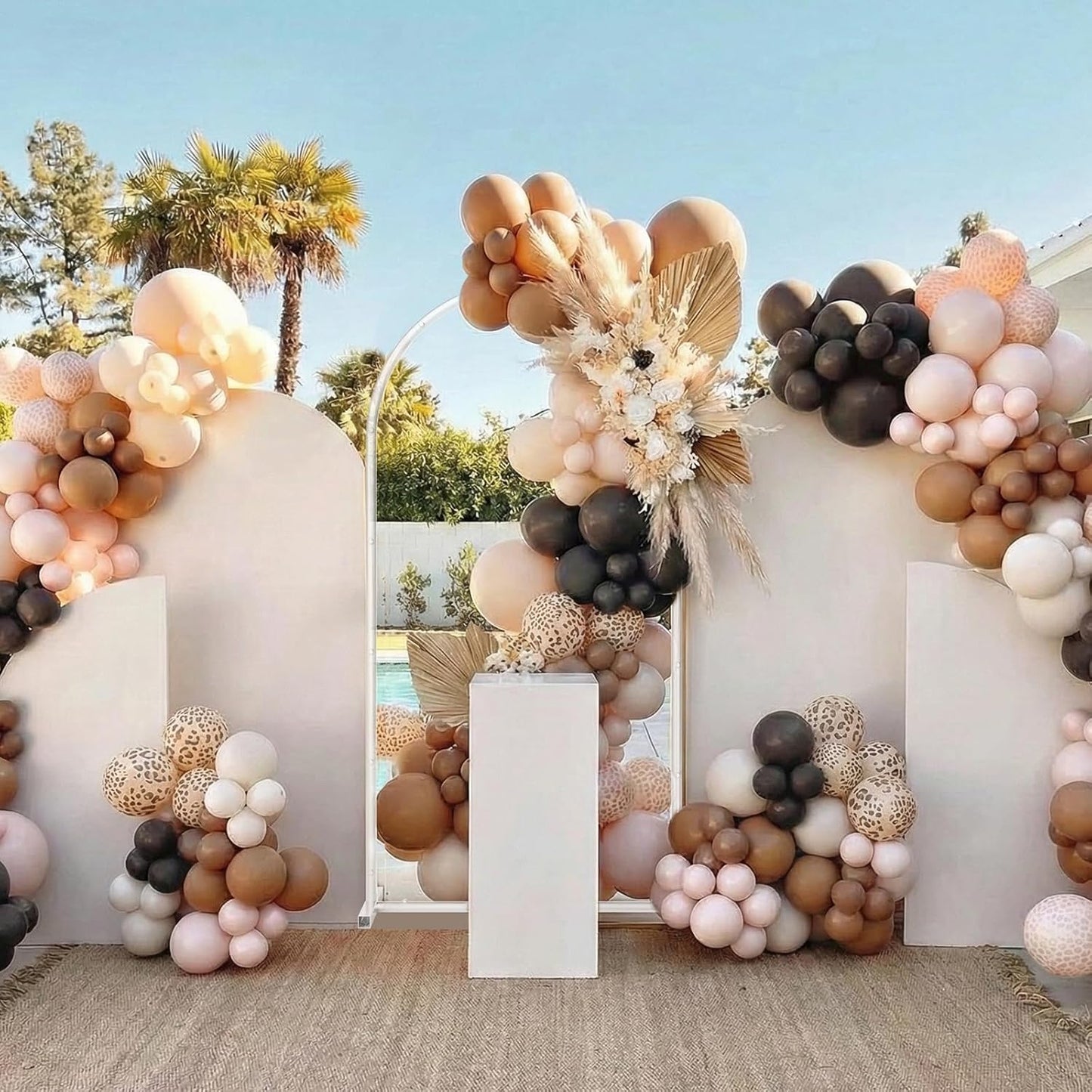 Metal Arch Backdrop Stand Wedding Arch frame Set of 2 (7.2FT,6FT) Gold Balloon Backdrop Arch Stand for Wedding Ceremony Birthday Party Baby Shower Graduation Ceremony Decoration