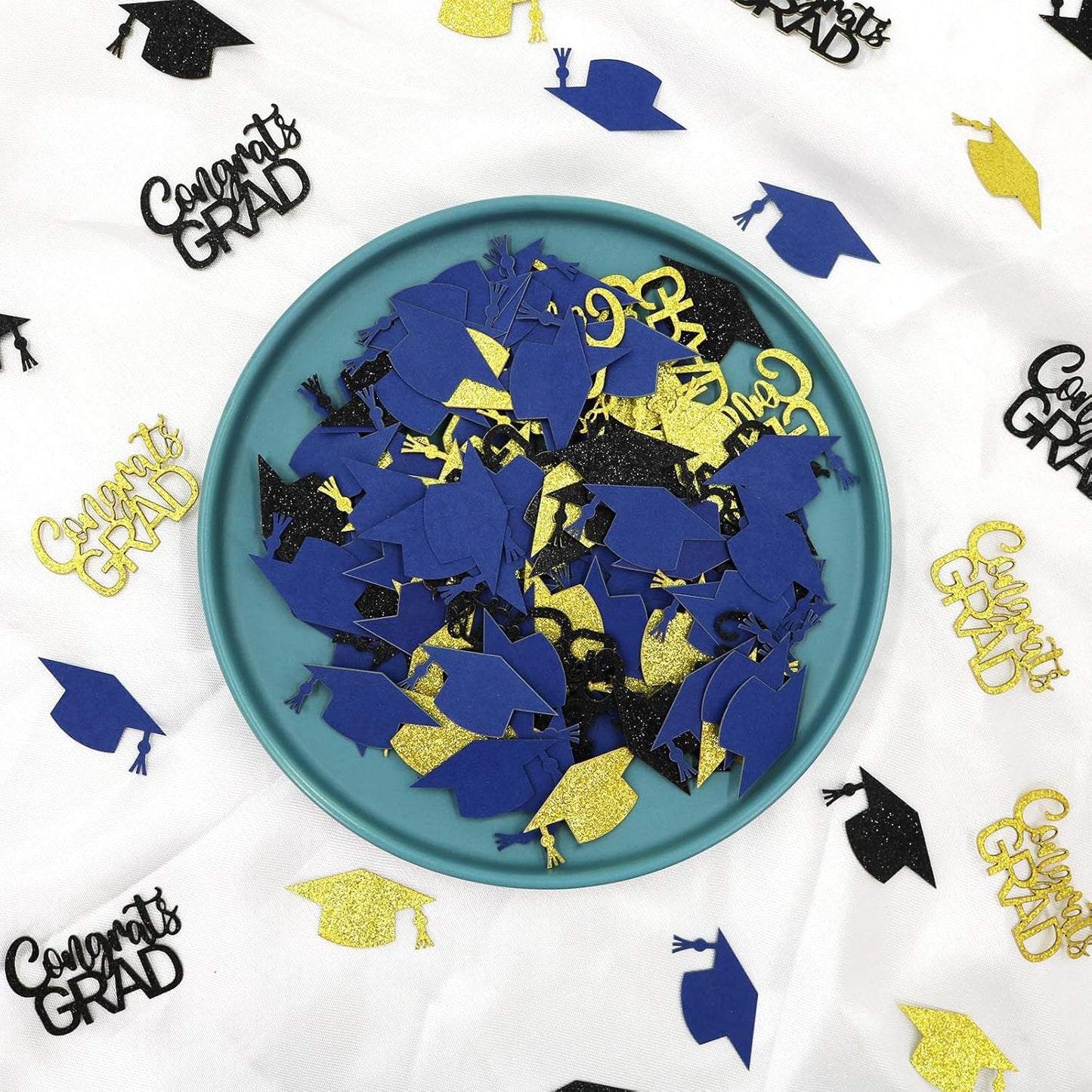 200PC Gold Graduation Confetti Class of 2026 Congrats Grad Confetti for Table Grad Cap Scatters for Graduation party decorations 2026