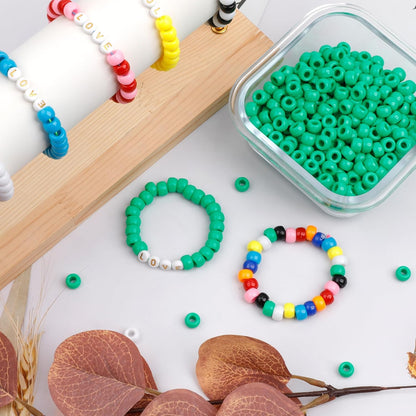 1000Pcs Glow in The Dark Pony Beads 9mm Plastic Kandi Beads Bulk for Friendship Bracelet Necklace Craft Jewelry Making Beads for Hair Braids 9 Color