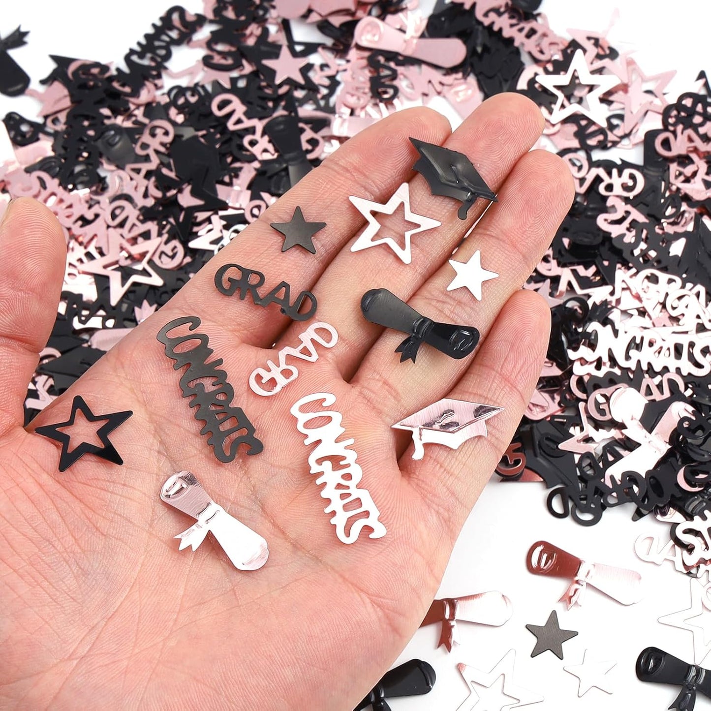 Gold and Black Graduation Confetti 2026, 1000 Pcs Congrats Grad Confetti Class of 2026 Party Table Centerpiece for 2026 Graduation Party Decorations