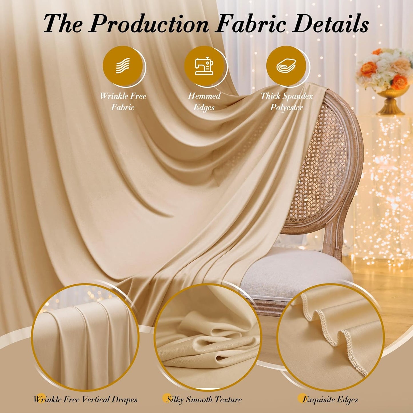 10 ft x 10 ft Wrinkle Free White Backdrop Curtains for Wedding Parties, Polyester Photography Backdrop Drapes for Birthday Parties Stage Backdrop Stand, 2 Panels 5x10FT Background Curtains