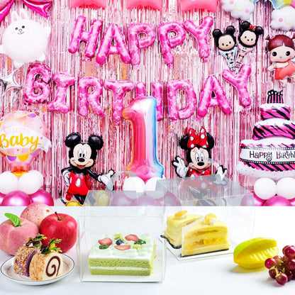 BURLIHOME 25Pcs Clear Cake Box,5x5x4Inch Bakery Boxes with Handle,Party Favor Boxes Ideal for Pie Cookie Candy, Pastry Boxes for Birthday Wedding