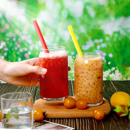 100 Pcs Jumbo Smoothie Straws,Colorful Disposable Wide-mouthed Large Straw.