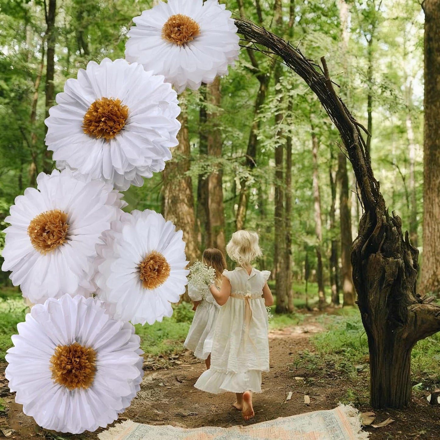 Chunful 5 Pcs 30'' 24'' Gaint Pastel Tissue Paper Flowers Decoration Large Hanging Tissue Paper Pom Poms Decor for Pastel Birthday Bachelorette Wedding Baby Shower Bridal Shower Easter Party Decor