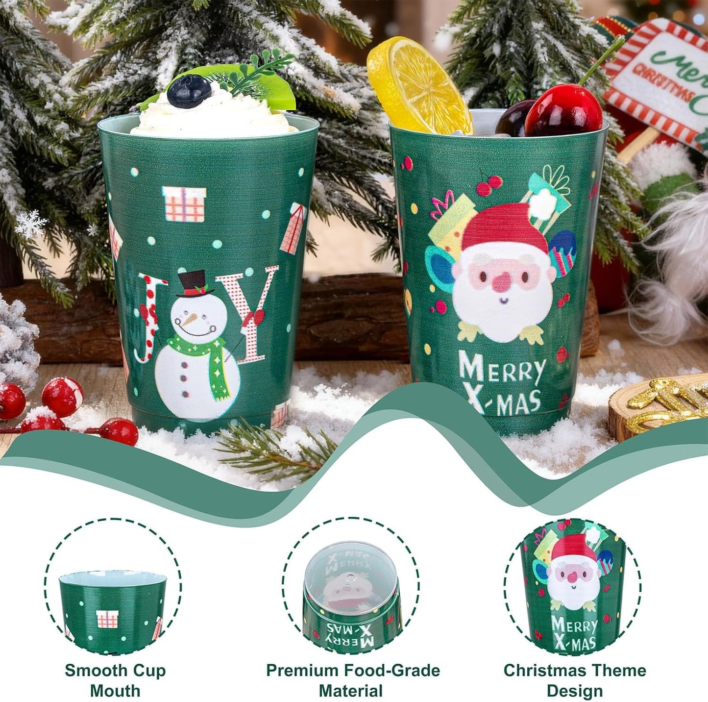 I00000 100 Pack 12 oz Gold Plastic Cups, Gold Rimmed Disposable Cups, Disposable Wine Glasses Cocktail Glasses Premium Cup with Golden Rim, 12 Ounce Plastic Tumblers for Party & Wedding