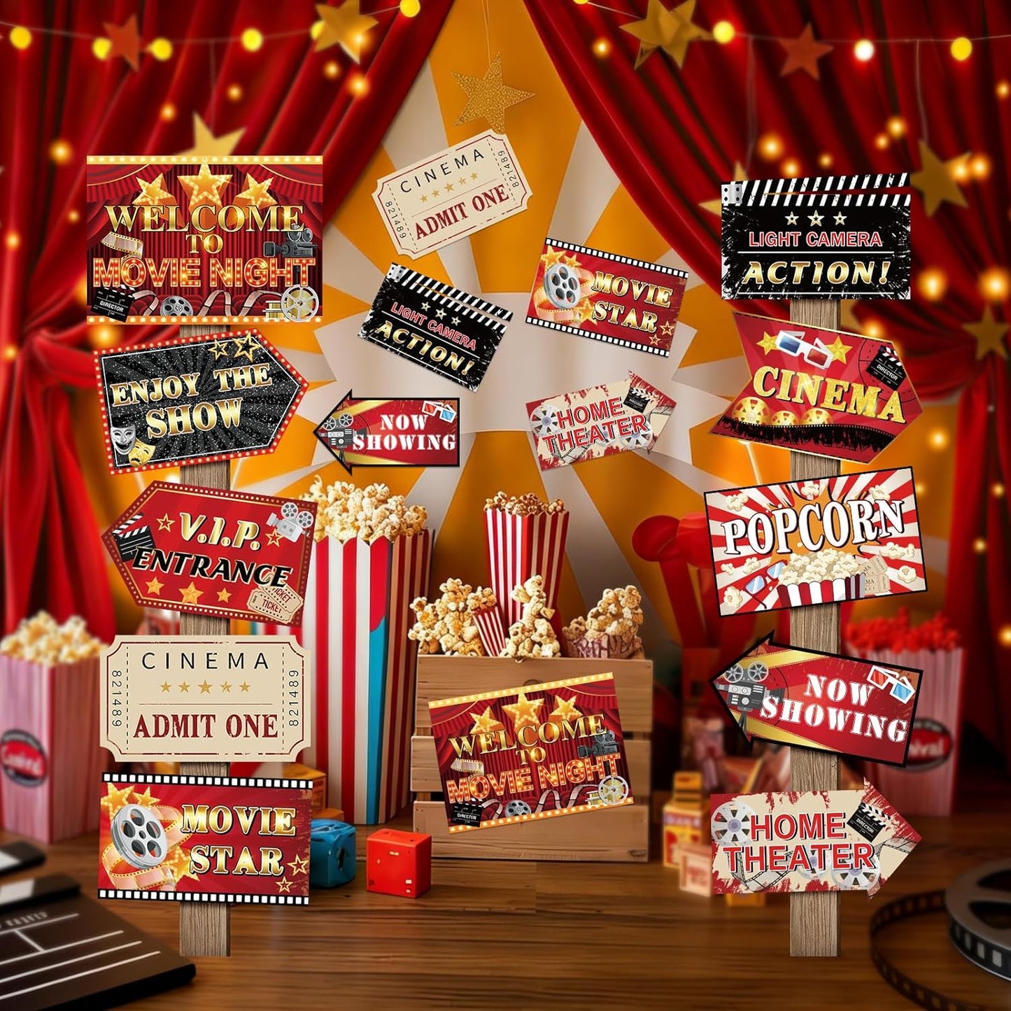 20 Pcs Luau Party Decorations Welcome Sign Summer Hawaiian Directional Signs Tropical Hawaiian Themed Birthday Decorations Luau Tiki Party Supplies with 2 Sheet Letter Stickers