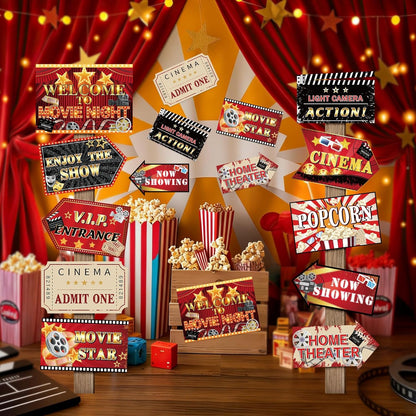 20 Pcs Luau Party Decorations Welcome Sign Summer Hawaiian Directional Signs Tropical Hawaiian Themed Birthday Decorations Luau Tiki Party Supplies with 2 Sheet Letter Stickers