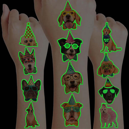 96PCS Dog Party Temporary Tattoos Stickers for Kids – Pre-Cut, Waterproof & Skin-Safe | Cute Puppy Theme 1st 2nd Birthday Supplies, Party Favors, Decorations (Normal)