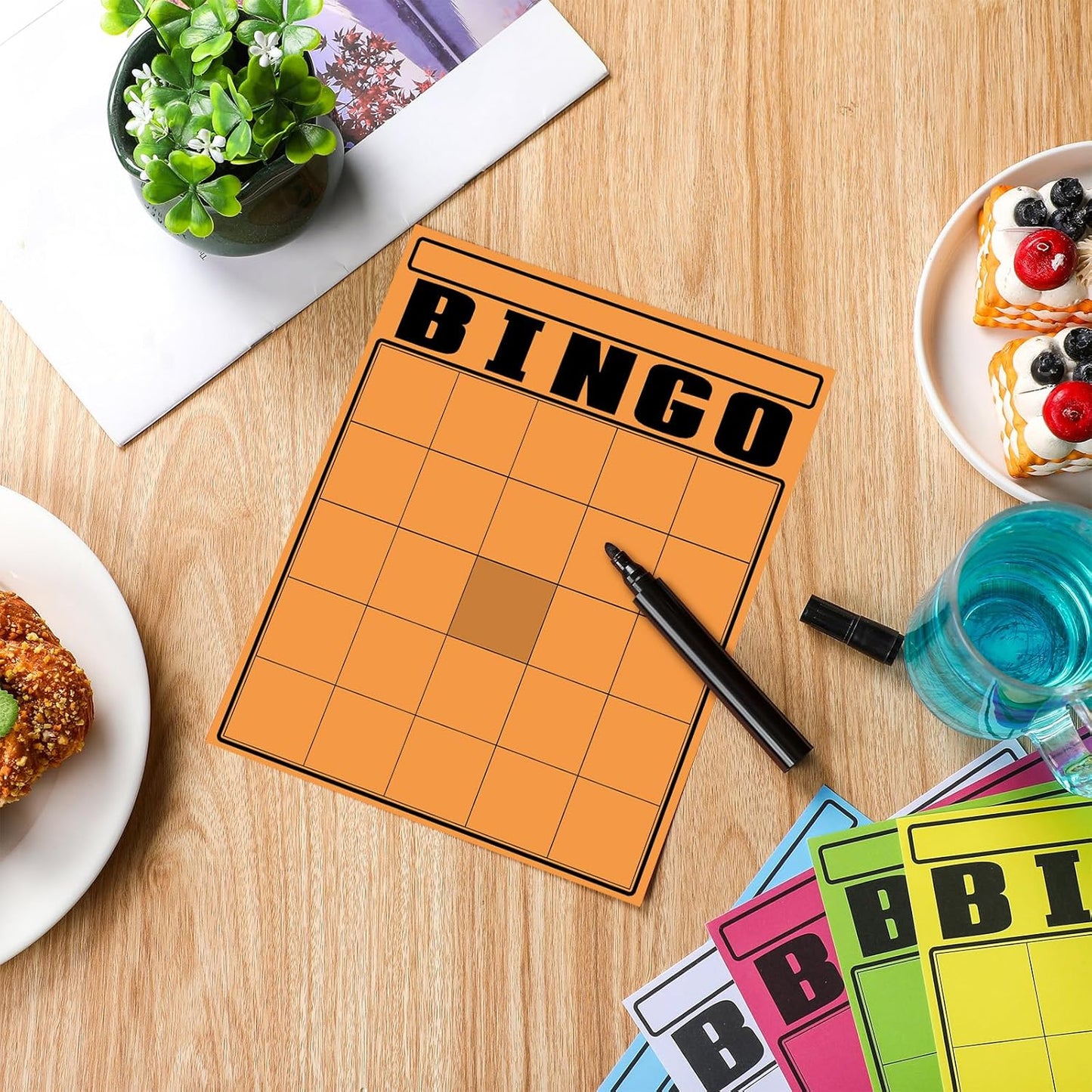 WinnerWhy 36 Pcs Blank Bingo Cards White Jumbo Bingo Game Board Make Your Own Cards Bulk Blank Large Sheet Squares Funny Game Board for Adult Party Square Fill in Gift