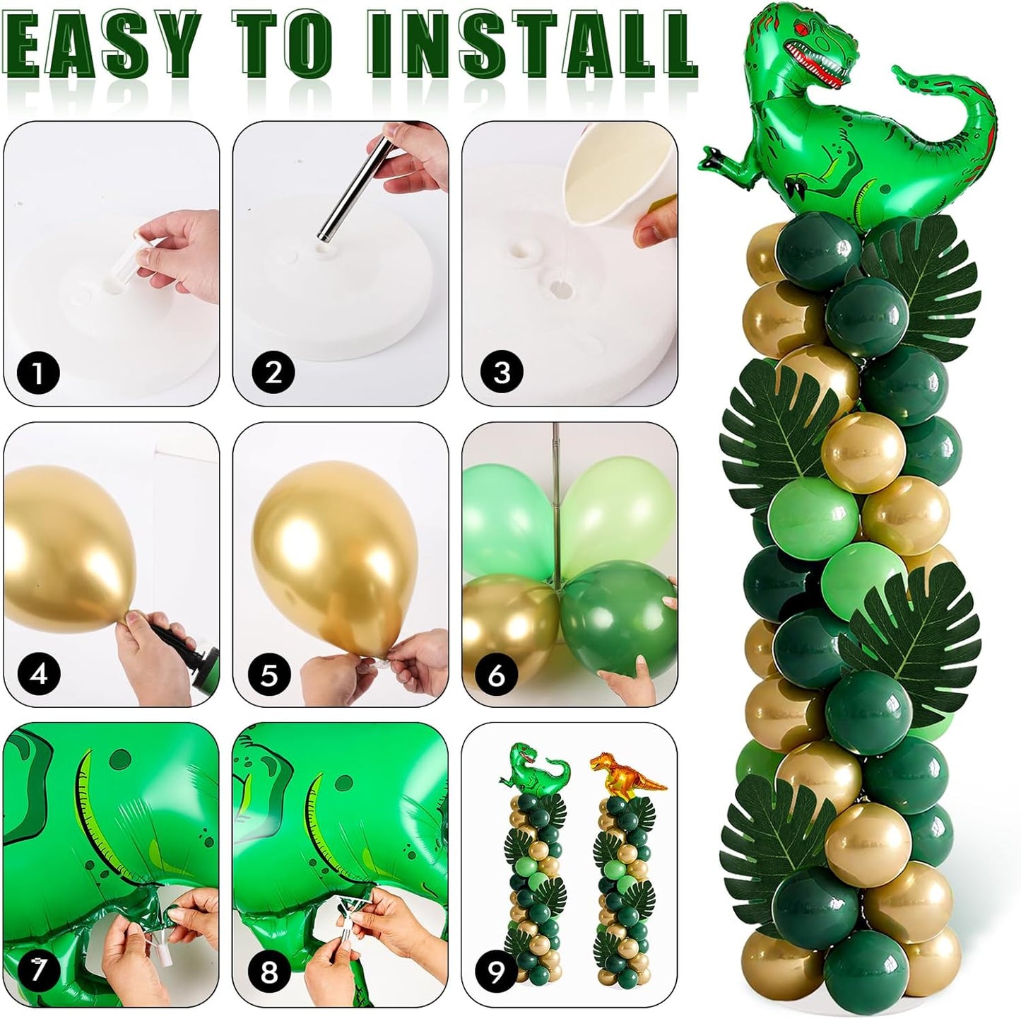 2 Sets Graduation Balloon Column Stand Kits with Balloons 2026 Grad Themed Decoration Navy Blue Balloon Tower Stand Kit for Grad High School & College Celebration Party Decor