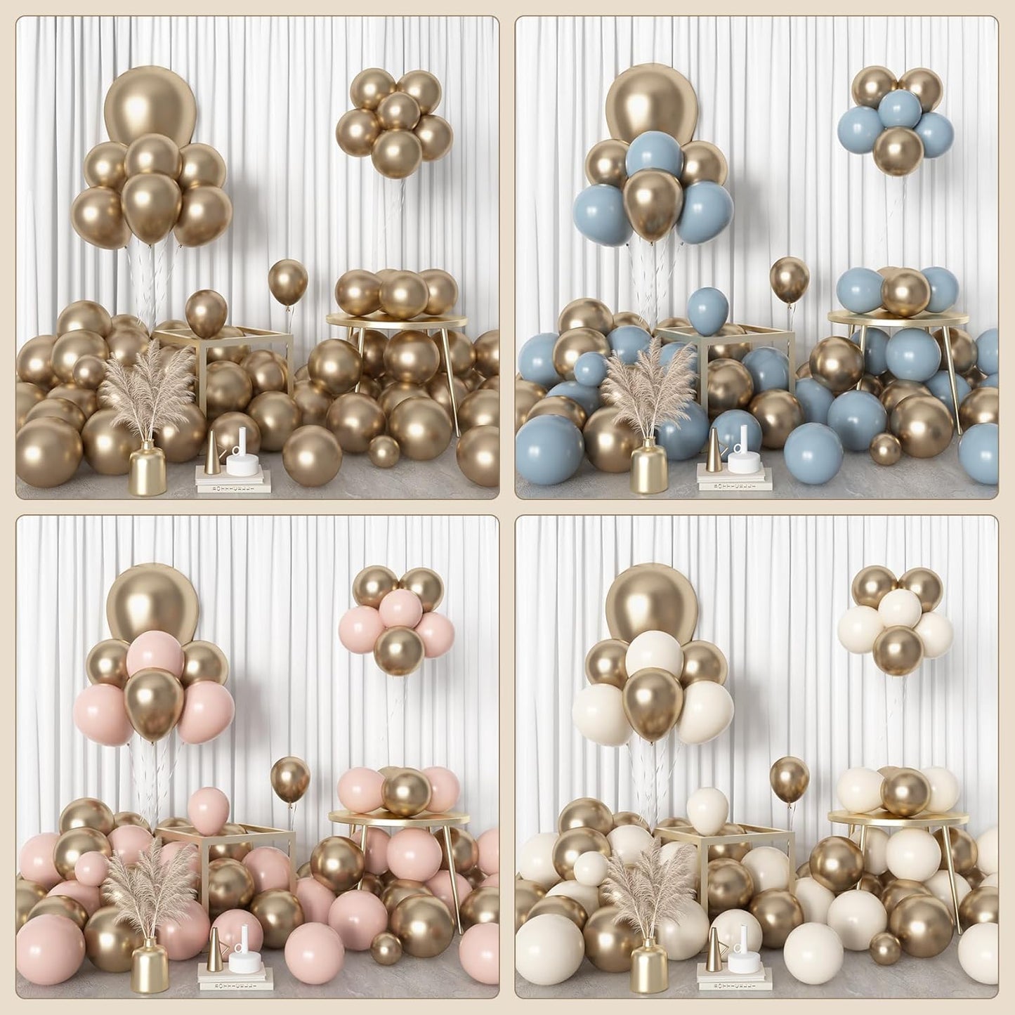 Amandir 153pcs White Sand Balloons Arch Garland Kit Different Sizes 18 12 10 5 Inch Cream Beige Sand White Latex Balloon for Birthday Boho Neutral Baby Shower Wedding Anniversary Party Decorations