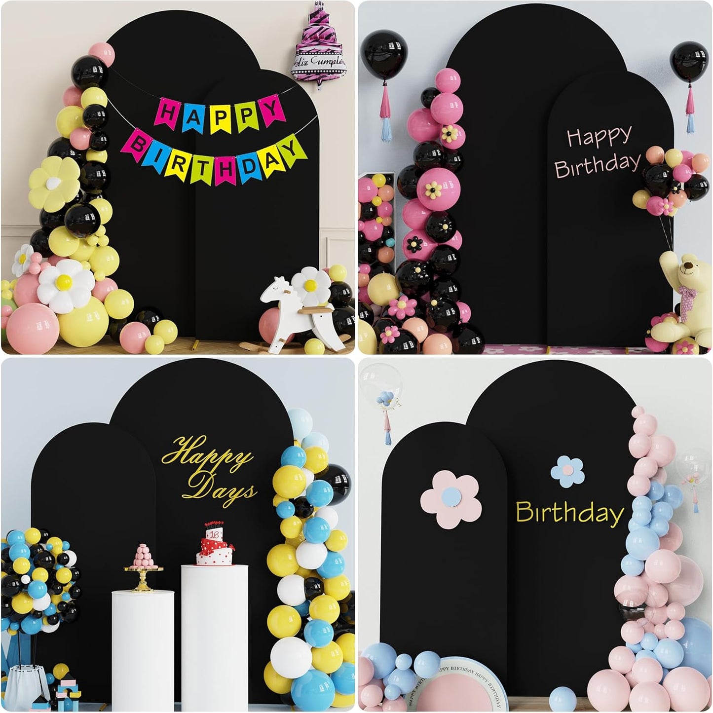Wokceer Wedding Arch Backdrop Stand and Cover Set of 2 Metal Arch Stand with Arch Cover White 7.2FT, 6FT for Birthday Party Wedding Ceremony Bridal Baby Shower Event Decor