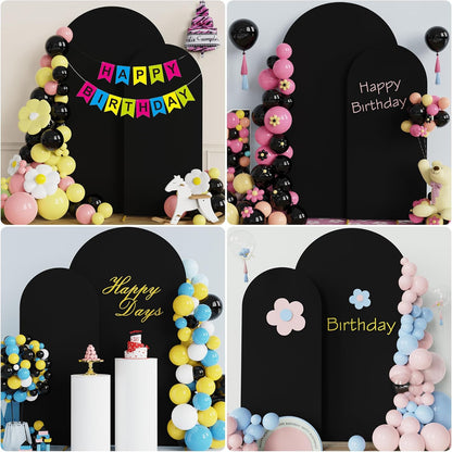 Wokceer Wedding Arch Backdrop Stand and Cover Set of 2 Metal Arch Stand with Arch Cover White 7.2FT, 6FT for Birthday Party Wedding Ceremony Bridal Baby Shower Event Decor