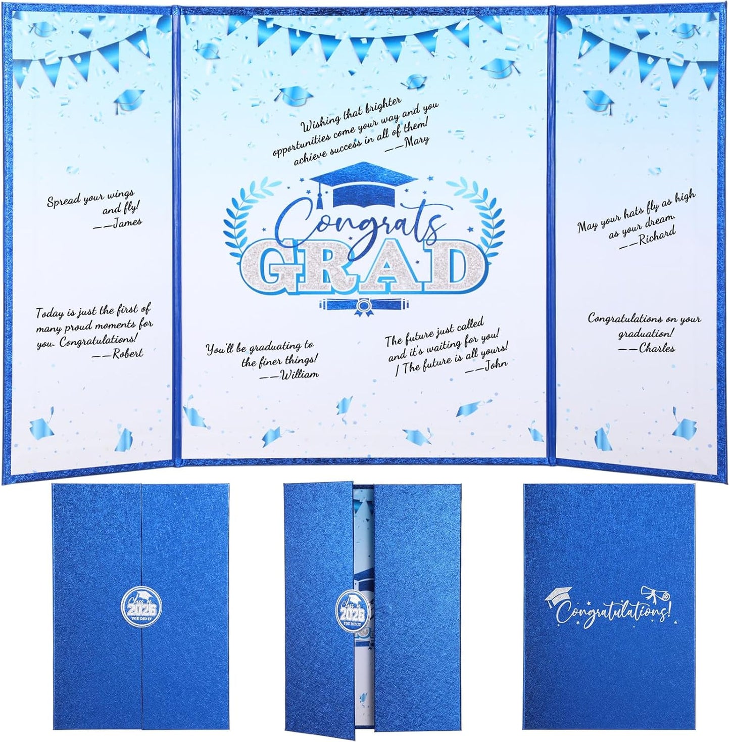 Engrowtic 2026 Graduation Guestbook Alternative Gold and Pink Guest Book Class of 2026 Congrats Graduation Party Decorations Grad Party Signature Board Card for College High School Graduate Gifts
