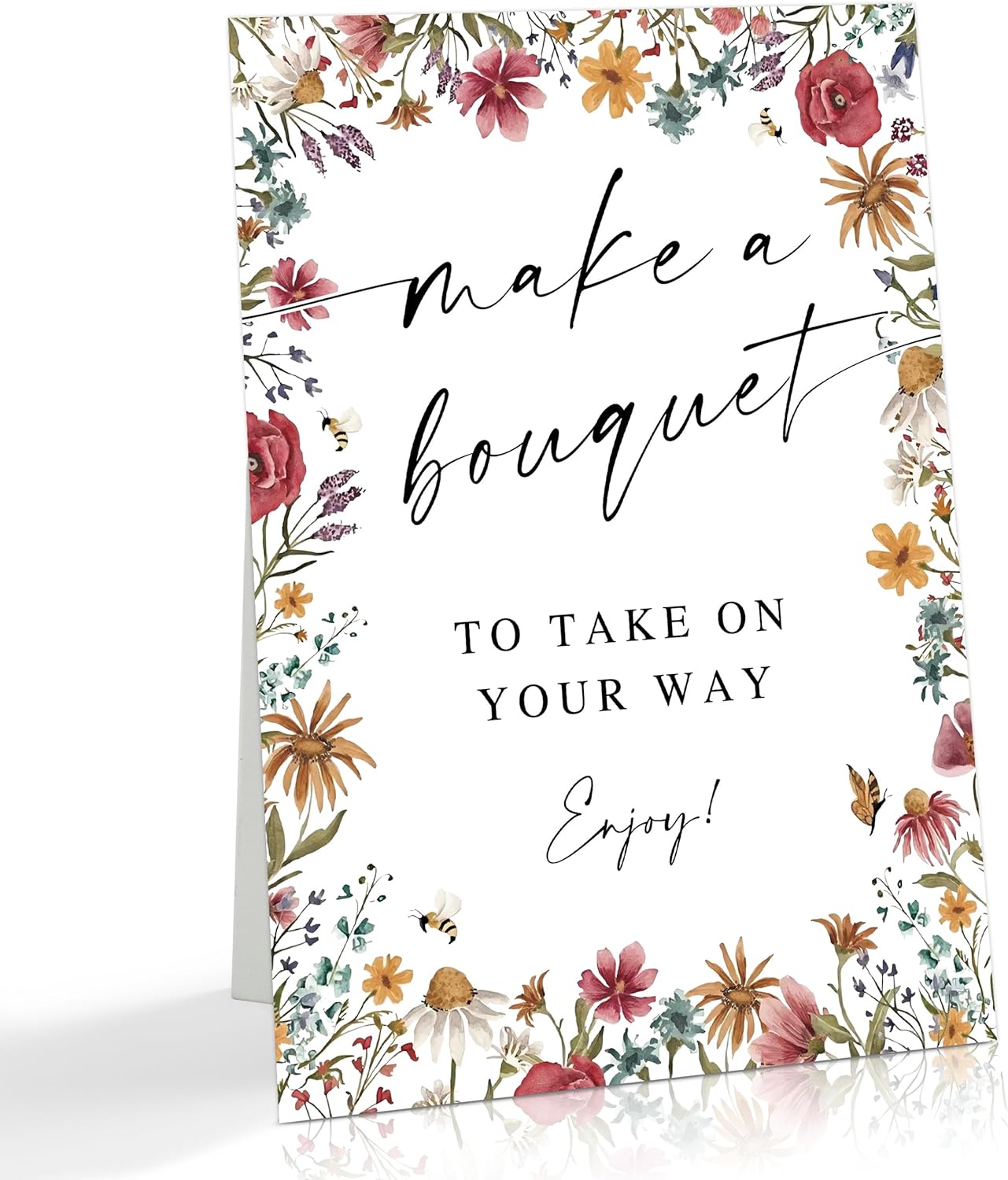Wild Flower Audio Guest Book Sign, Baby in Bloom Love is in Bloom Decorations, Bridal Shower Baby Shower Wedding Signs for Reception, Floral Party Table Decor, 8 x 11 Inch