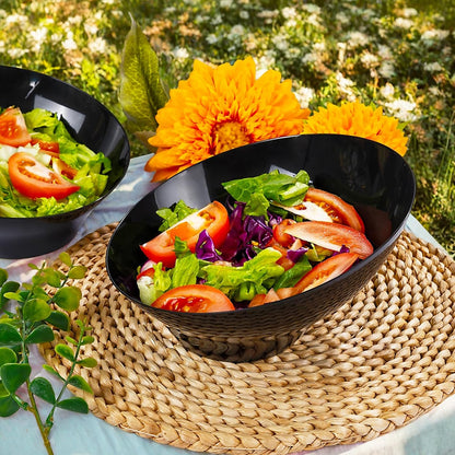 bUCLA 54 OZ Clear Plastic Serving Bowls (12 Pack) - Angled Serving Bowls Disposable for Chip&Candy - Party Table Salad and Fruit