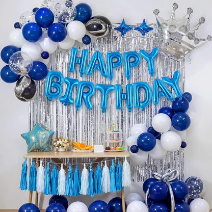 Happy Birthday Balloons Banner, Foil Balloon Personalized Name Letters Balloons Sign Birthday Party Decorations for Women Men Boys Girls Cream