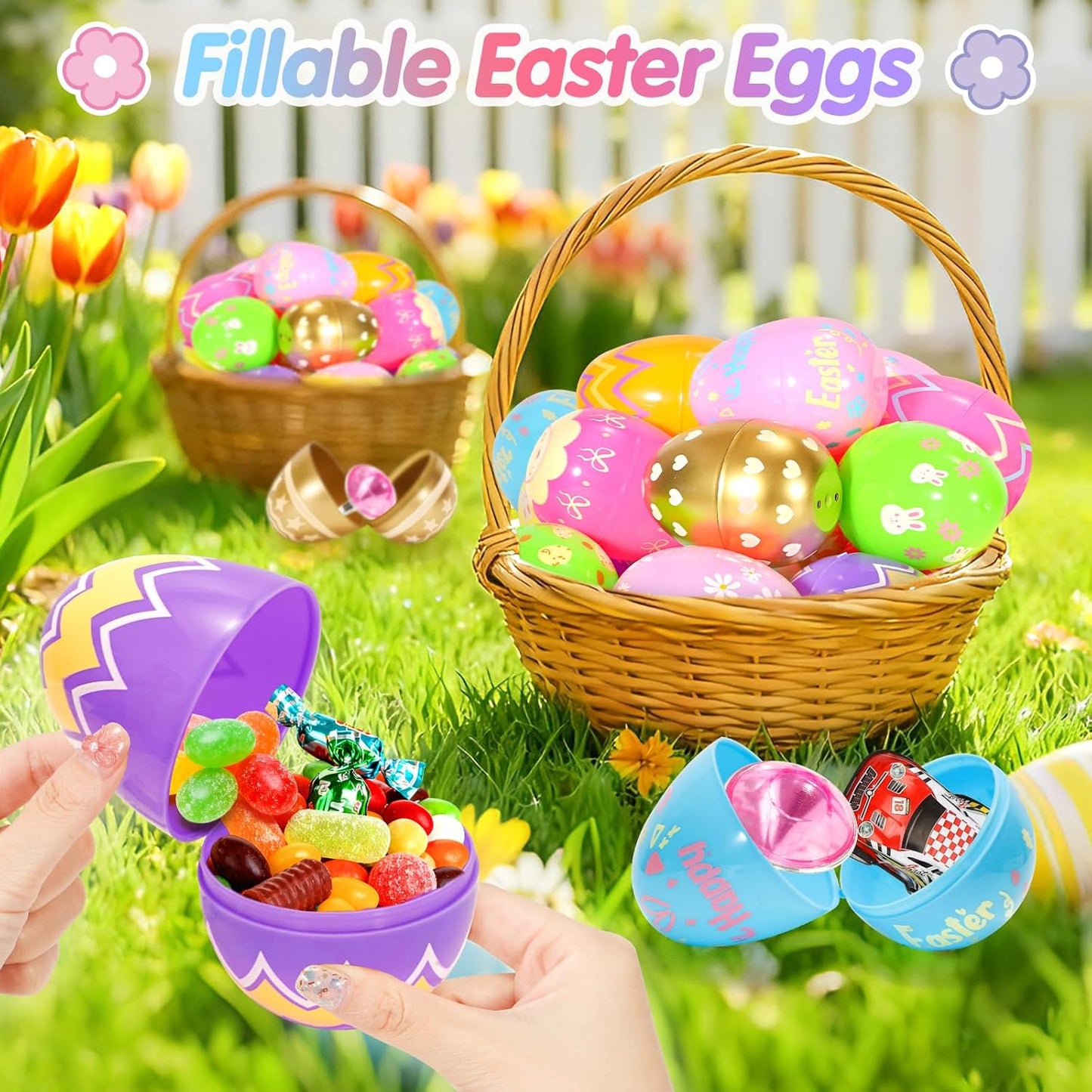 SevenQ Toy Cars Easter Basket Stuffers 24 Pcs, Prefilled Easter Egg Fillers Race Car Party Favors for Kids Birthday Goodie Bag Treasure Box Toys for Classroom Treat Prizes Pinata Egg Hunt Supplies