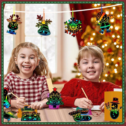 JULMELON 36 PCS Ocean Crafts, Rainbow Scratch Art Under The Sea Party Favors DIY Magic Color Summer Ocean Animals Scratch Cards for Summer Party Favors School Activities