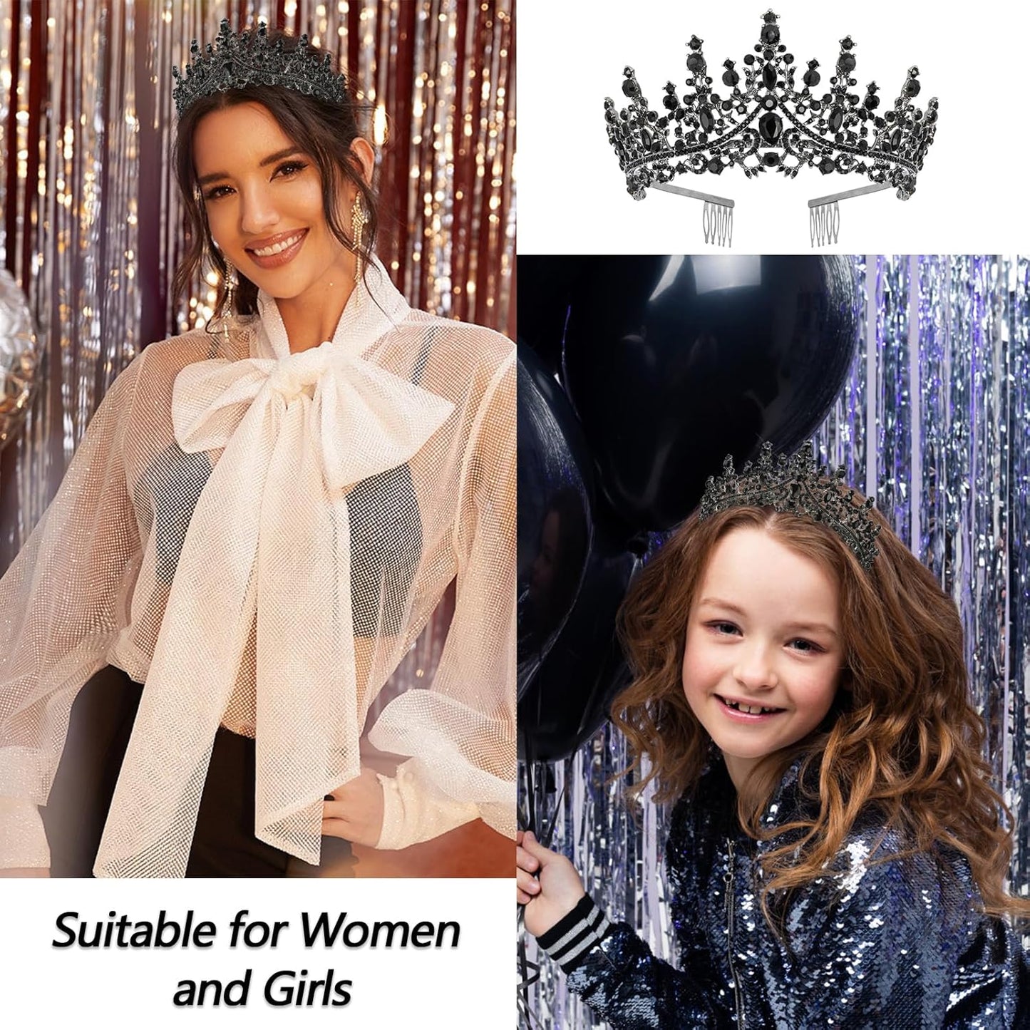 VELSCRUN Purple Crystal Birthday Tiara Crowns for Women Girls It's My Birthday Sash Queen Girls Princess Crown with Combs Happy Birth Party Decorations Mom Sisters Birth Gift Hair Accessories