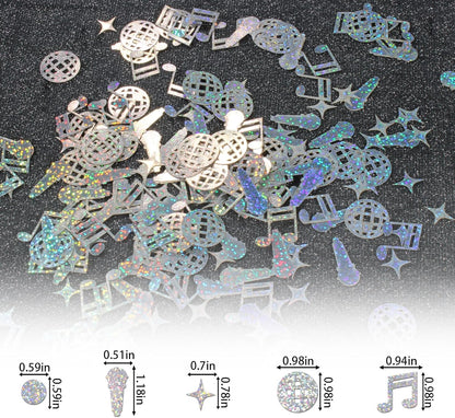 230PCS Disco Confetti, Glitter Disco Ball Party Decorations, Mini Disco Ball Confetti and Music Note Confetti for Disco/Music Party Decorations