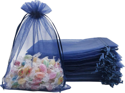 Jexila 120PCS Sheer Organza Bags 5X7 inches Mesh Drawstring Gift Bags Small for Jewelry Wedding Party Baby Shower Favor Bags (Rainbow )