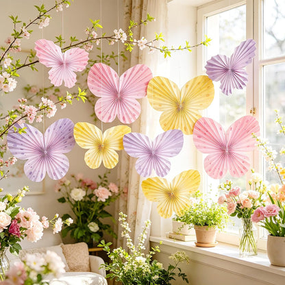 Easy Joy Paper Leaves Decorations for Wall Paper Fans Classroom Decoration Leaves Backdrop Decor Wall Decor,Set of 9