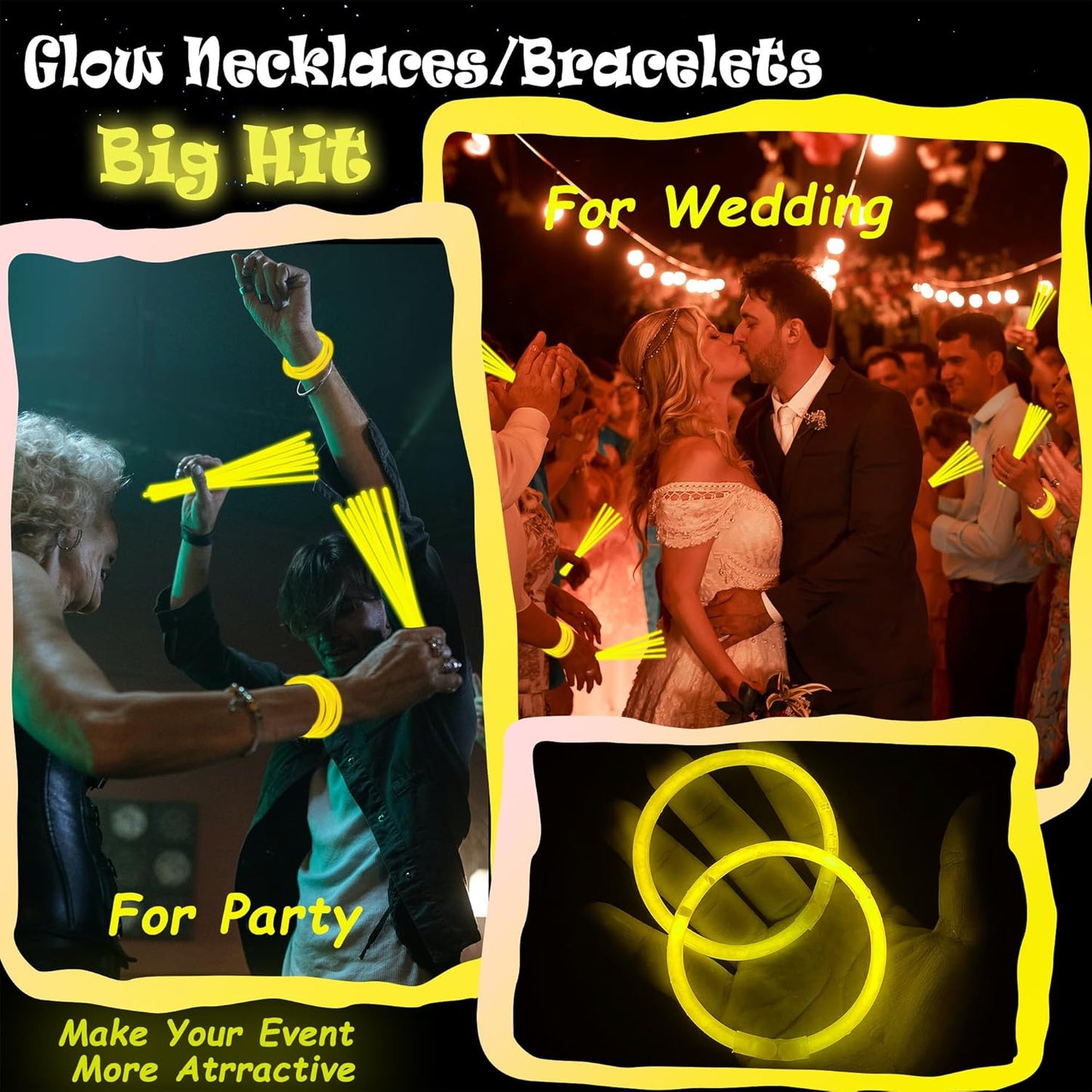 100 pk 8" Glow Sticks Bulk Party Favors, Light up Glow Necklaces & Bracelets in the Dark Party Supplies For Christmas Halloween 4th of July Birthday Neon Party (100 * Blue)