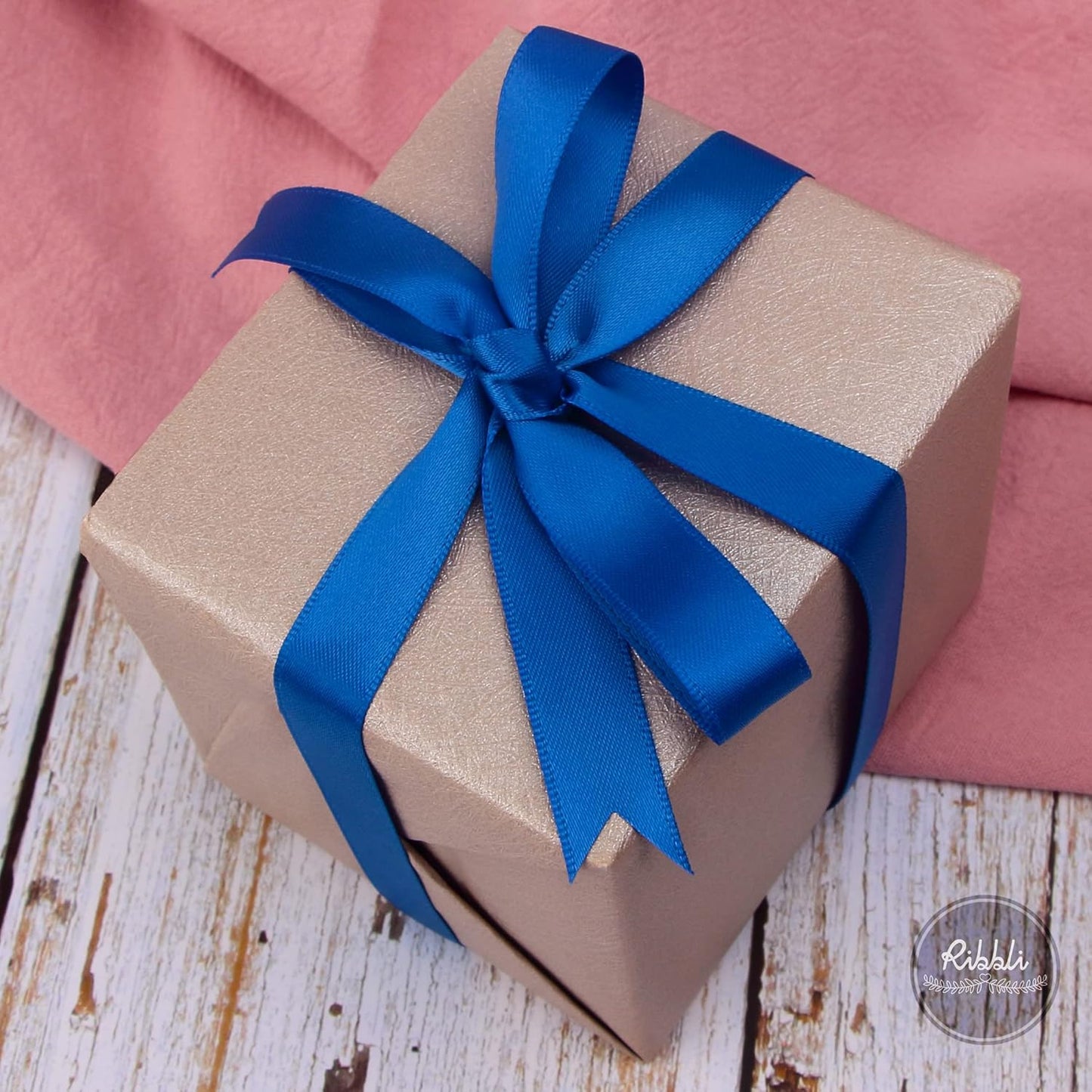 Ribbli Double Faced White Satin Ribbon,3/8” x Continuous 25 Yards,Fabric Ribbon use for Bows Bouquet,Gift Wrapping,Floral Arrangement