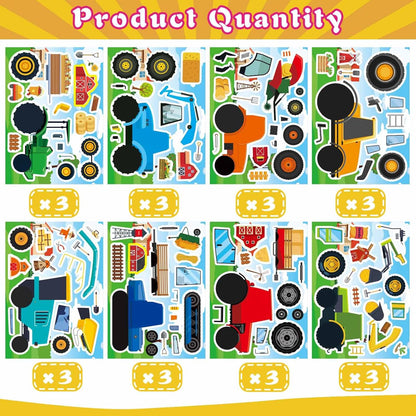 24 PCS Fairy Stickers for Kids, Make a Face Sticker with 8 Unique Designs Fairy, Frog, Mushroom, Make Your Own Stickers for Girls Birthday Party Favors, Goodie Bags, DIY Crafts