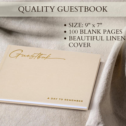 ZICOTO Beautiful Wedding Guest Book for Your Wedding Reception - Simply Elegant Guestbook to Sign in and Add Polaroid Photos - The Perfect Baby Shower Guest Book for The Special Day