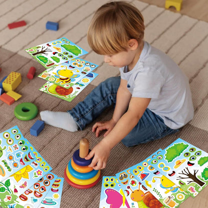 24 Sheets Make a Face Stickers for Kids Toddlers, Make Your Own Animal Mix and Match Sticker Sheets with Sea Animals Horses Dinosaurs Unicorns for Kids Crafts Party Favors Goodie Bags Stuffers