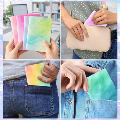 Tenceur 30 Pcs Mini Tie Dye Notepads Pastel Rainbow Pocket Notebooks Bulk Tie Dye Small Memo Pad Watercolor Notepads for Women Birthday Gifts Party Favors Spring Easter Classroom Office Supplies