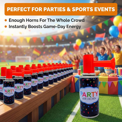 12 Air Horn Small Noise Maker Handheld Air Pump Horn Loud Noise Maker for Parties, Birthdays, Special Events, Sports, Safety, Games, Camping, Graduation, Boating