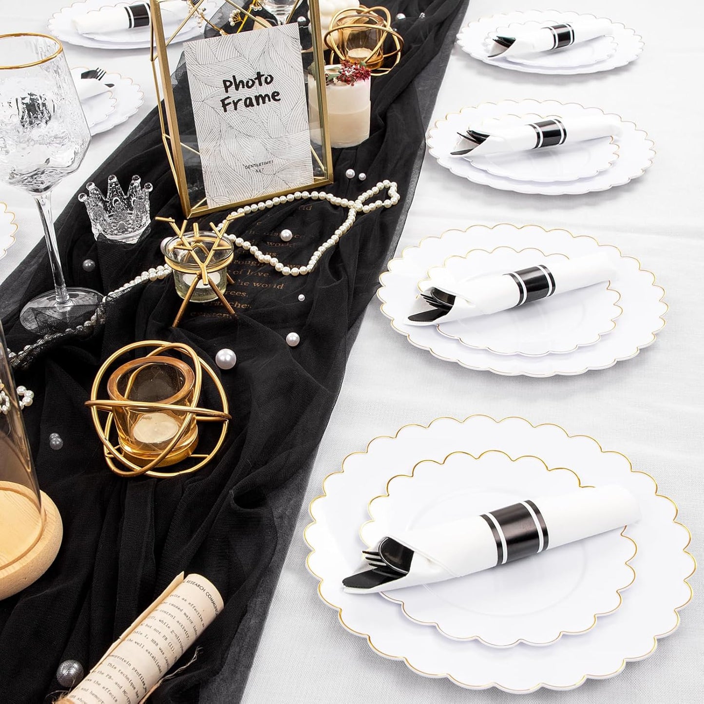 Supernal 240 Silver Plastic Silverware Set - 60 Sets Pre Rolled Napkins with Cutlery - Mirror Polished Real Look Disposable Silver Utensils- Elegant Heavy Duty Flatware for Weddings & Catering