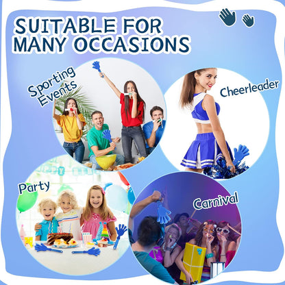 12 Pieces Black Hand Clappers 7.5 Inch Clappers Noisemakers Noise Makers Party Favors Plastic Party Clapper for Sporting Events Cheers Ball Dance Basketball Football Noisemakers（Black）