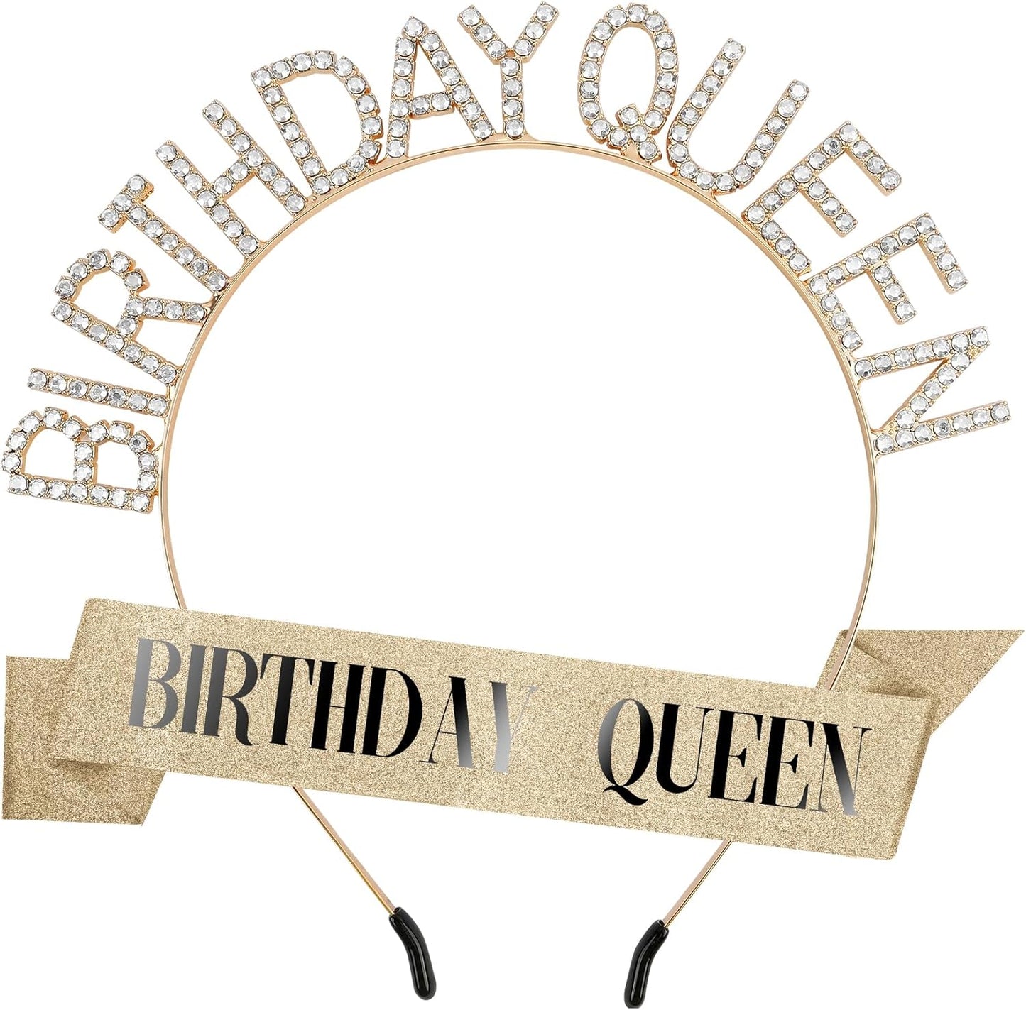 Birthday Sash & Crown for Women - Tiara Headband, Girls' Decorations Accessories