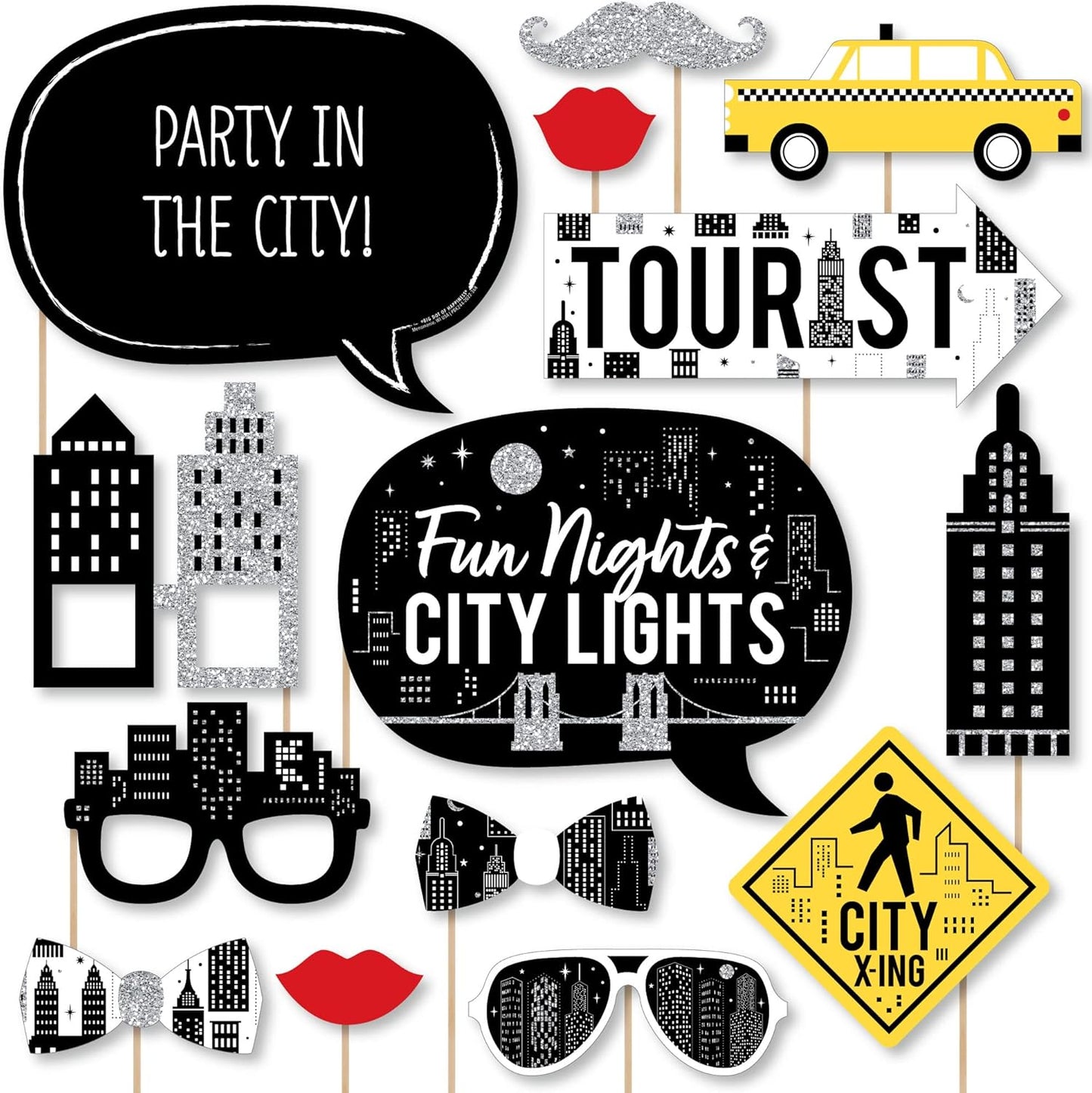 Big Dot of Happiness Prom - Photo Booth Props Kit, Dance Decorations, Photography Accessories, Party Decor- 20 Piece set