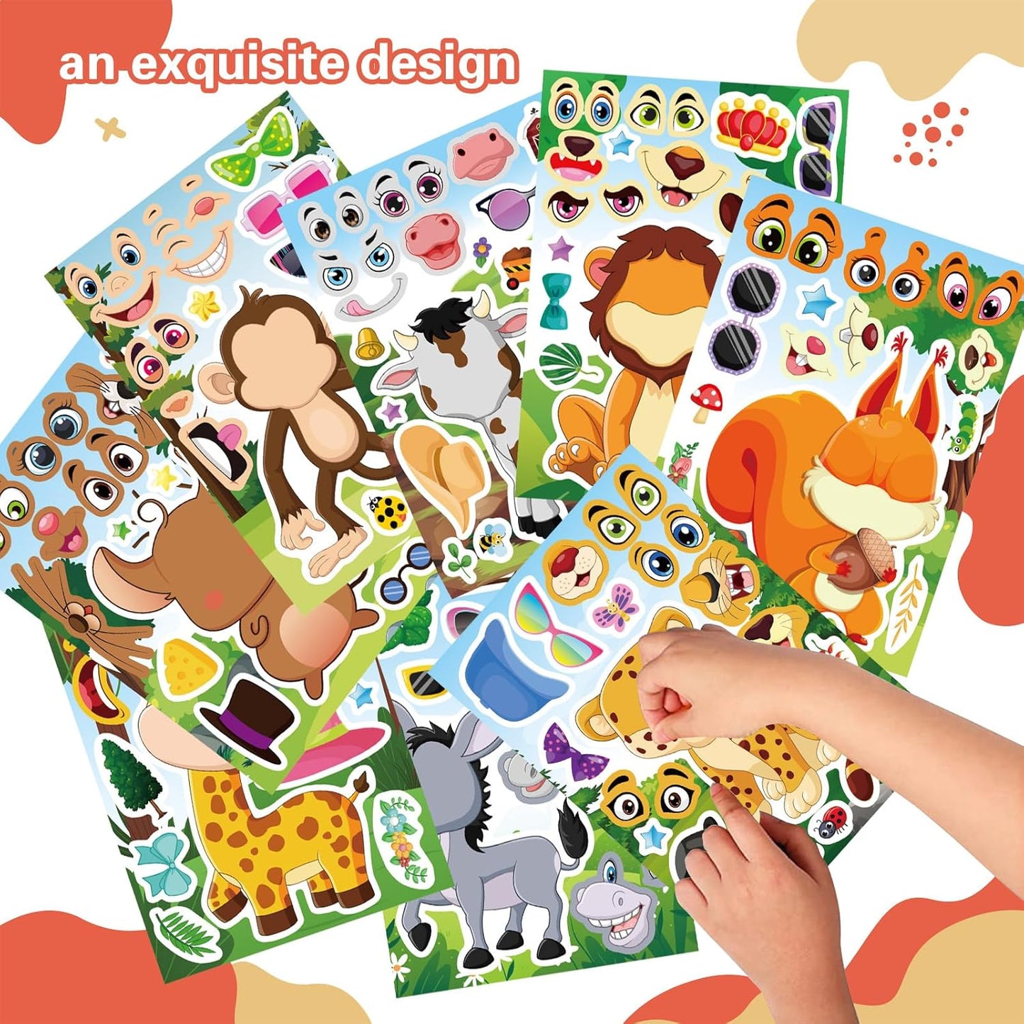 24 Sheets Make-a-face Cupcake Stickers Make Your Own Dessert Stickers Mix and Match Sweets and Fruit Treats Party Favor Supplies for Kids Ice Cream Sticker Games Birthday DIY Art Crafts