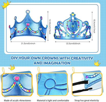 Yaomiao 44 Pcs Birthday Foam Crowns for Kids Princess Tiaras King Hat Bulk Diamond Sticker Kits for Crown Party Supplies