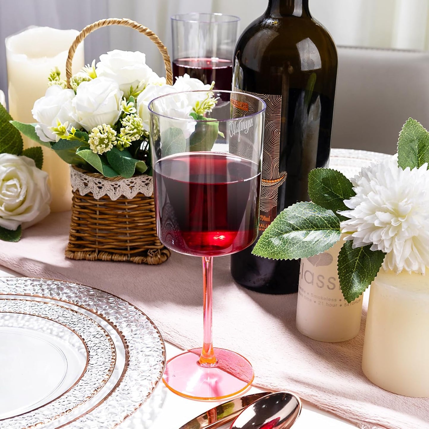 Ciaell 36 Pack Plastic Champagne Flutes - 6 Oz Disposable Champagne Glasses - Square Clear Plastic Toasting Glasses for Party Birthday Anniversary Wedding