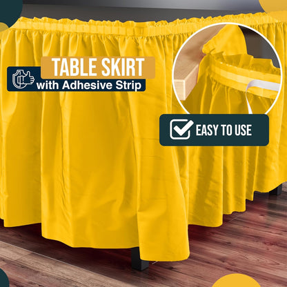 Exquisite Ruffle Table Skirt Pink 6 Pack 14 Ft Long Table Skirts for Rectangle Tables 6ft Plus or Round Tables Skirts with Adhesive Strip for Gender Reveal Decor & Happy Birthday Parties