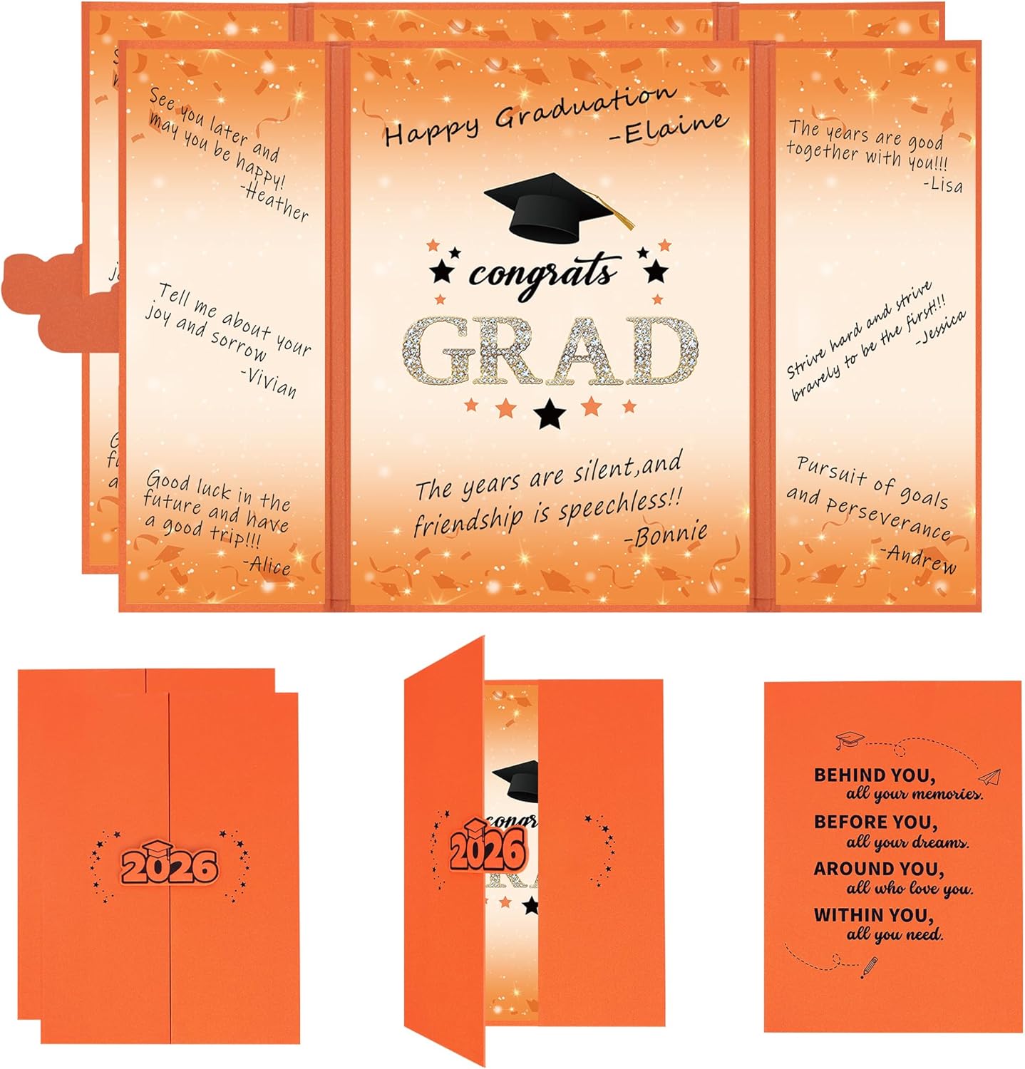Vlipoeasn 2026 Graduation Guest Book Alternative, Black Gold Class of 2026 Graduation Party Decorations, Graduation Signature Book for 2026 College High School, Unique Graduation Gifts for Friends