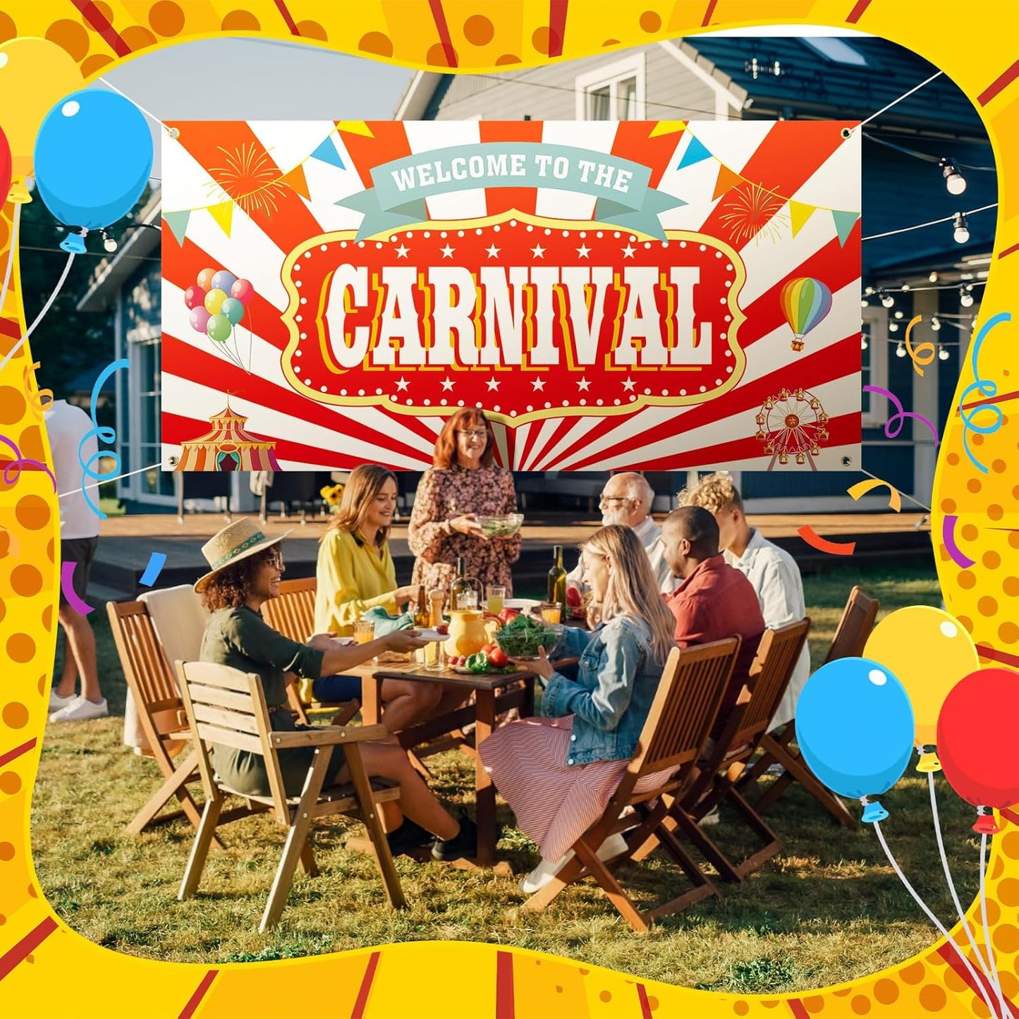 Teenyyou Welcome to the Carnival Banner Carnival Decorations Circus Party Supplies Backdrop for Circus Theme Party Decorations Birthday, 71 x 35 Inch